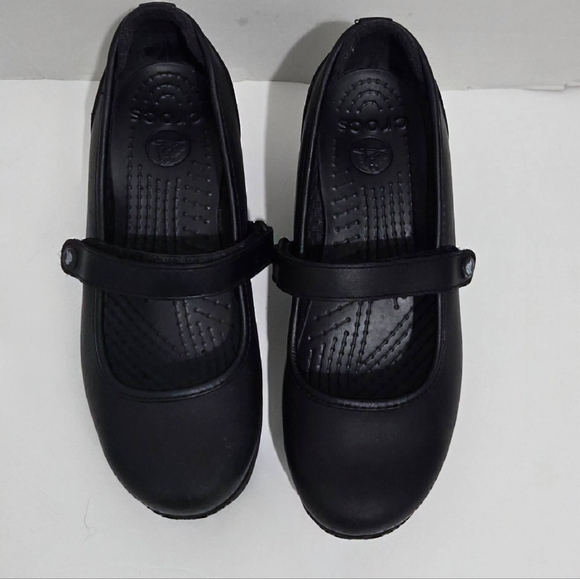 Crocs Womens 8 W Work Shoes Anti Slip Heels  Black - Picture 4 of 4